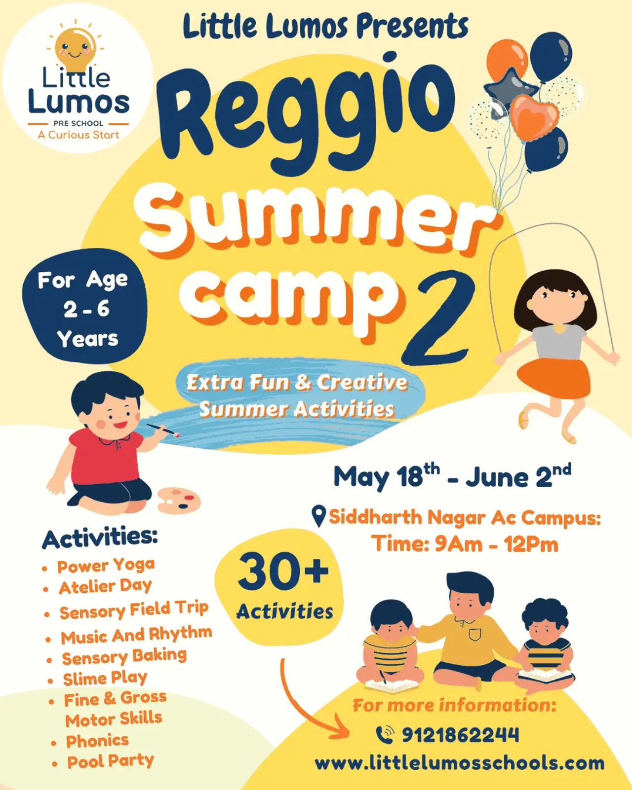 Reggio Summer Camp 2 Is Here: 30+ Activities for Ages 2–6 at Little Lumos Kakinada